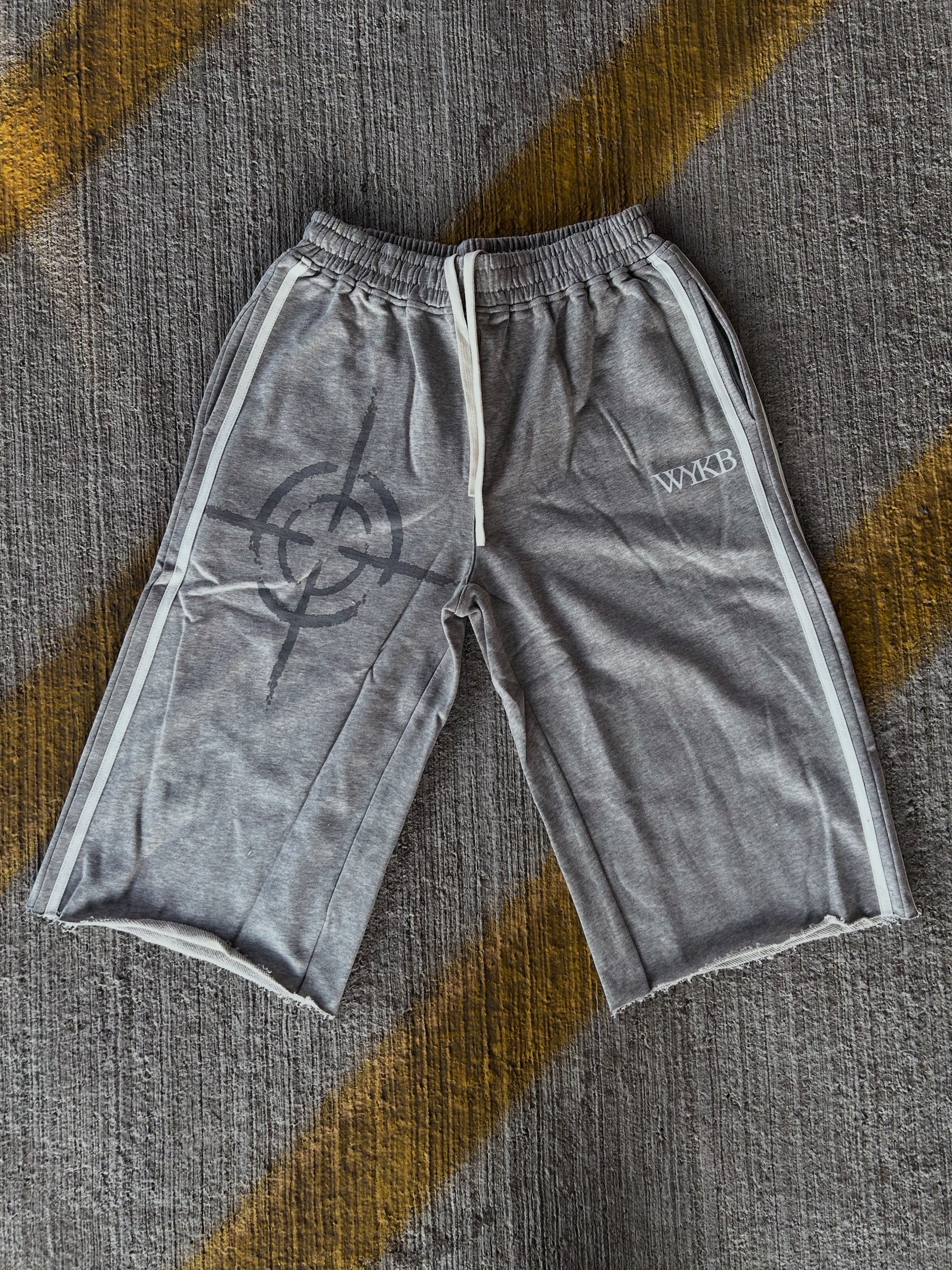 Grey WYKB Long Shorts (Oversized)