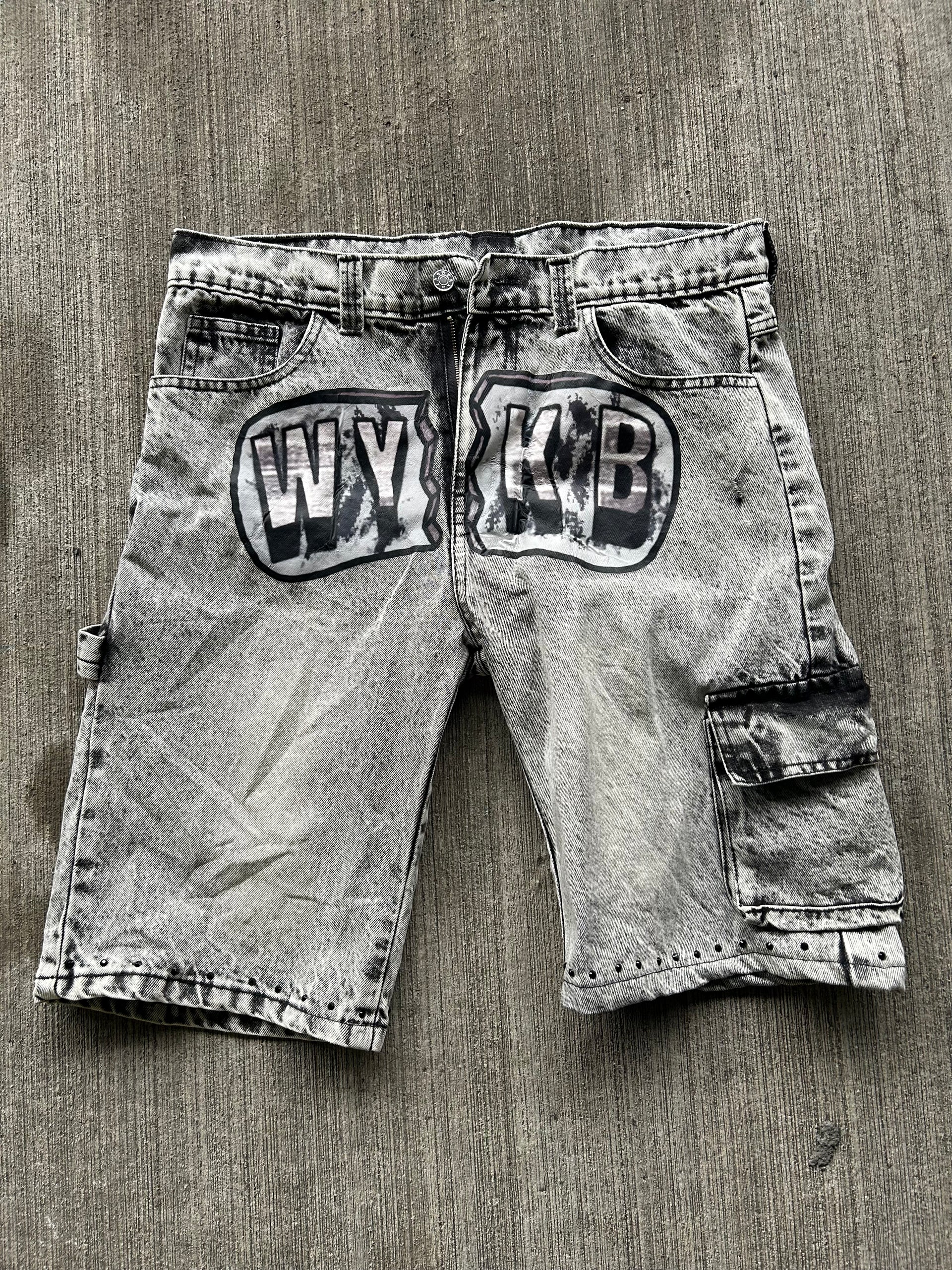 Grey Denim Shorts